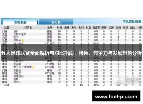 五大足球联赛全面解析与对比指南：特色、竞争力与发展趋势分析